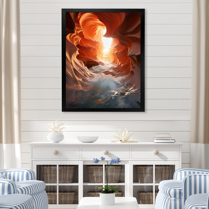 «Beach Photo Sunlit Waves I» sur toile, Cadre photo noir, L 12 po x H 20 po