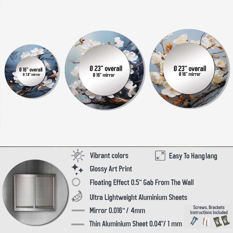 Paineville Metal Round Mirror
