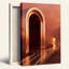 Futuristic Bronze Archway And Curved Path Canvas Wall Art-133562926