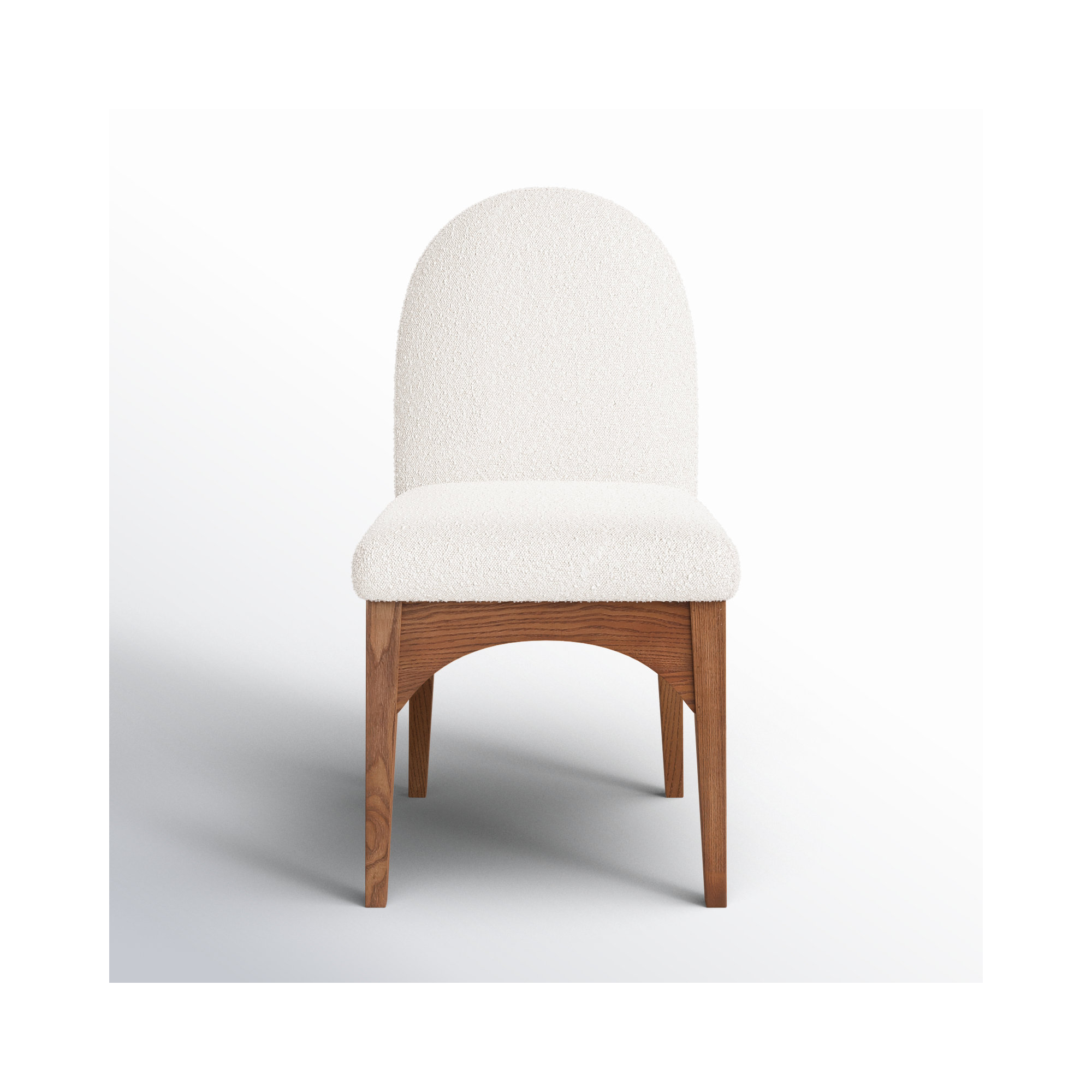 Charith Dining Chair, Cream Boucle, Walnut