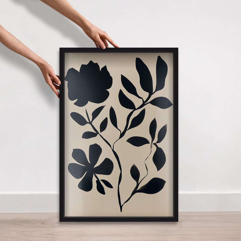 Oliver Gal Shrouded Bloom I Floral and Botanical - Luxury Shadowbox Framed Wall Art, Black, 31" H x 21" W