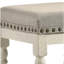 Tabourets à hauteur de comptoir brun clair et blanc antique (ensemble de 2)