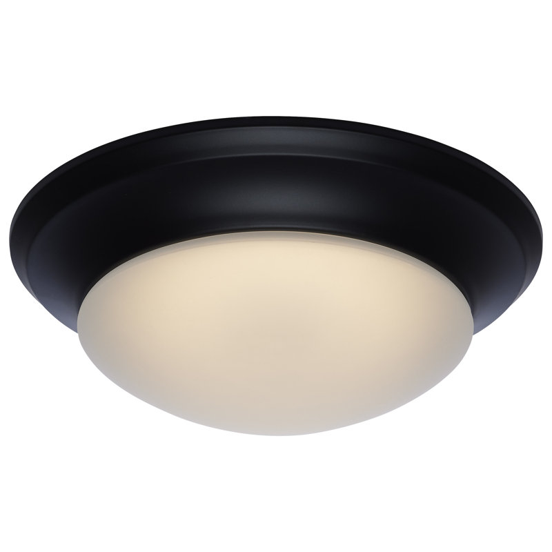Delrae Glass LED Flush Mount, Black