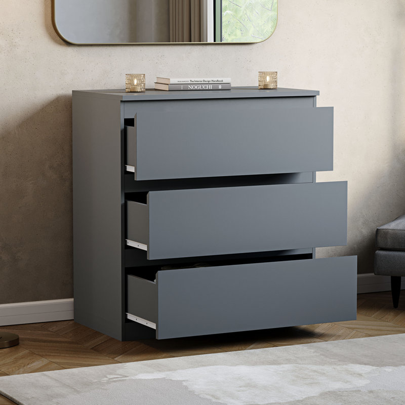 Cunha 70cm W 3 - Drawer Chest of Drawers, Grey