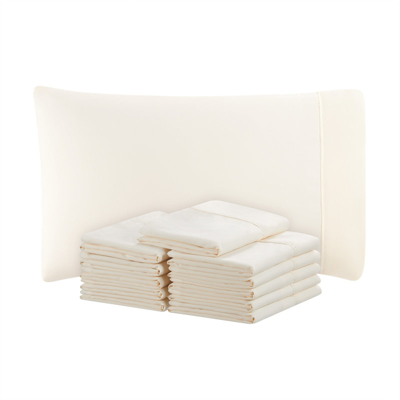 Host & Home Soft Hypoallergenic Microfiber Pillowcases - Pack of 12, Ivory, King Pillowcase