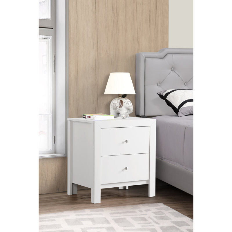 Table de chevet élégante au design chic, Blanc