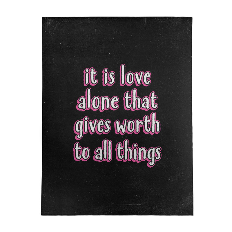 Tapis en polyester tableau noir style "love, Rectangle 5 pi x 7 pi