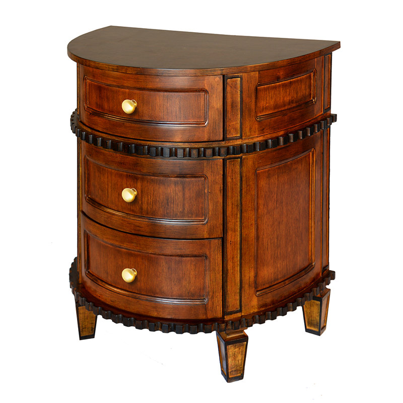 Smartt Louis Xv Transitional Bombay Chest Nightstand, Brown