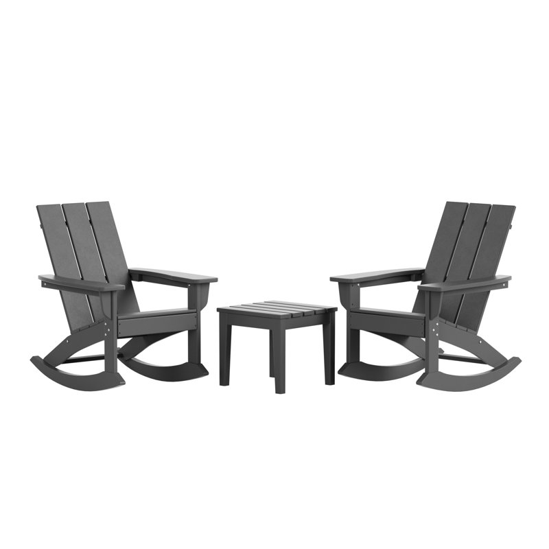 Chaise berçante d'extérieur en plastique Joubert, gris