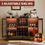 Meuble-bar à vin industriel avec éclairage DEL et rangement pour le vin