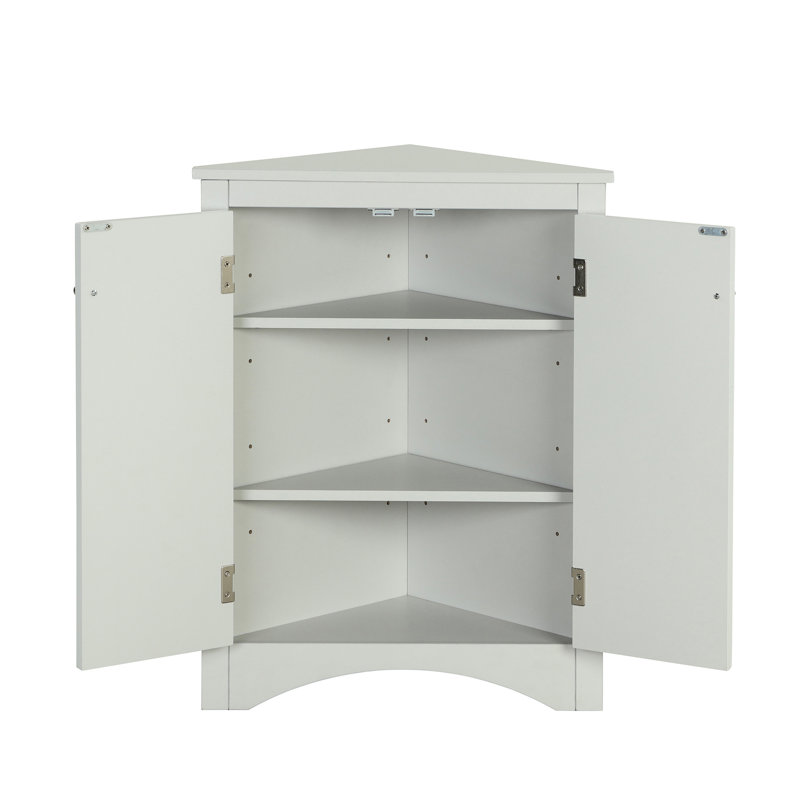 Armoire de salle de bain triangulaire grise - tablettes réglables pour plus de commodité, Gris