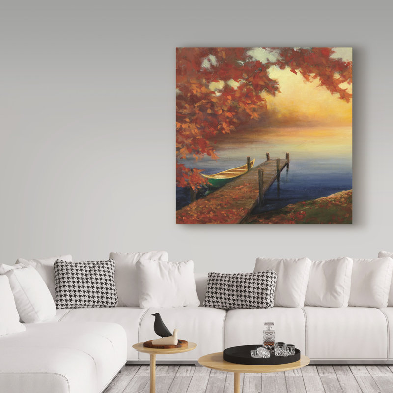 « automne lueur iii », reproduction de peinture à l’acrylique sur toile tendue, H 14 po x l 14 po x P 2 po