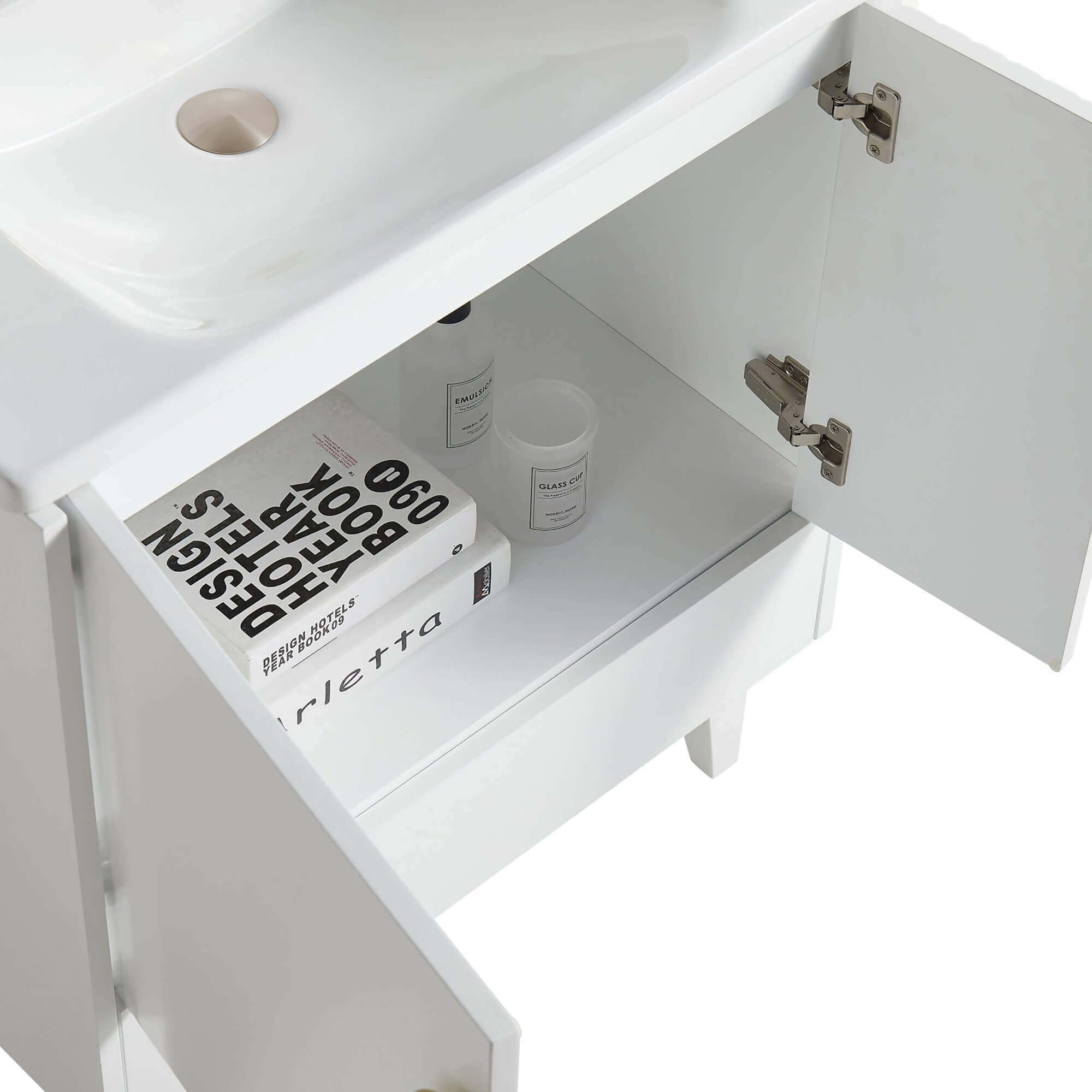 Saimah 47.25'' Double Bathroom Vanity, White Matte, Satin Nickel