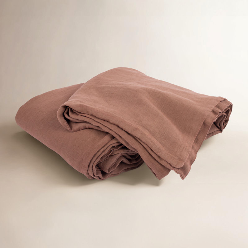 Hestia Linen Duvet Cover, Gold, Twin Duvet Cover