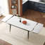 Ensemble de table de salle à manger extensible de 55 à 79 po avec chaises rembourrées en cuir de polyuréthane 4-24578651-24578647