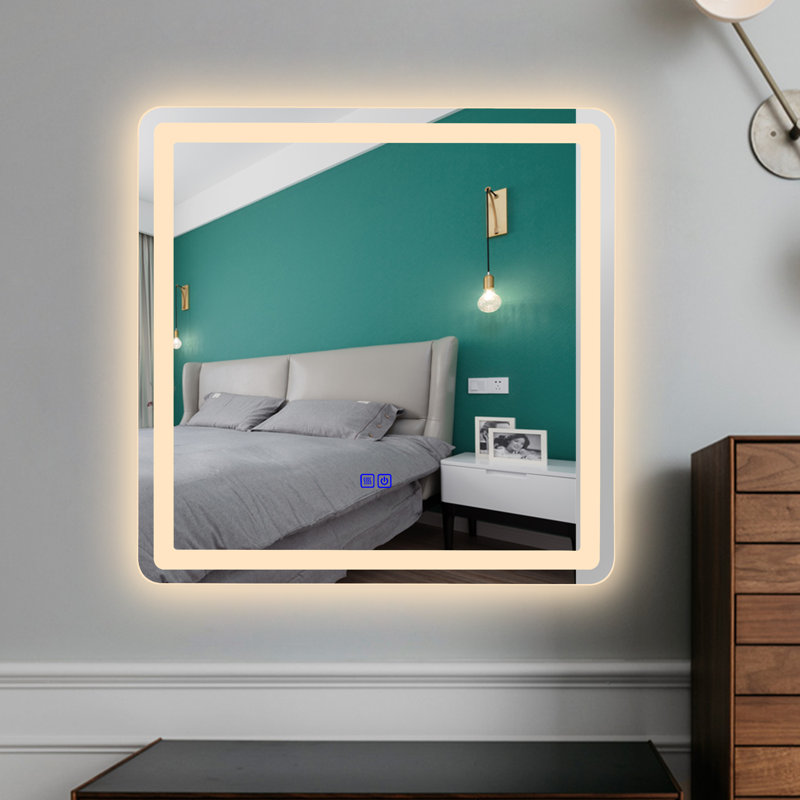 Miroir de salle de bain Monterey, Jaune, 28 po x 28 po