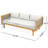 Armed Daybed, Wood Built, Water- Grey Cushions, Slat Paneled Furniture, 67.12w 31.98d 24.1h, Assembly Required 3 Seater Daybed With Arm Supports, Wood, Sunbed, 67.12 X 31.98 24.1,