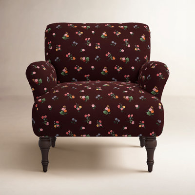 Bristol Armchair In Ditsy Dahlia Burgundy