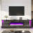 Bhhatu 80 In Black Tv Stand With White Fireplace, Modern Wood Grain High Gloss-120951269-103528860