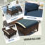 2 Pieces Wicker Outdoor Ottoman Footstool, Removable Cushion, Blue