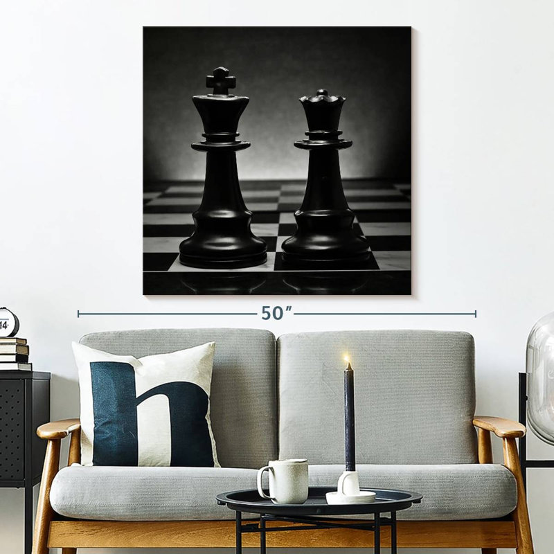 Senne Black Chess Pair, 33" H x 33" W