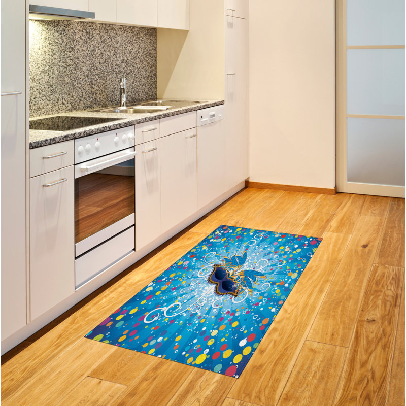 Tapis décoratif en fibres de polyester à haute densité Mardi Gras, Rectangle— 4 pi x 5 pi 8 po