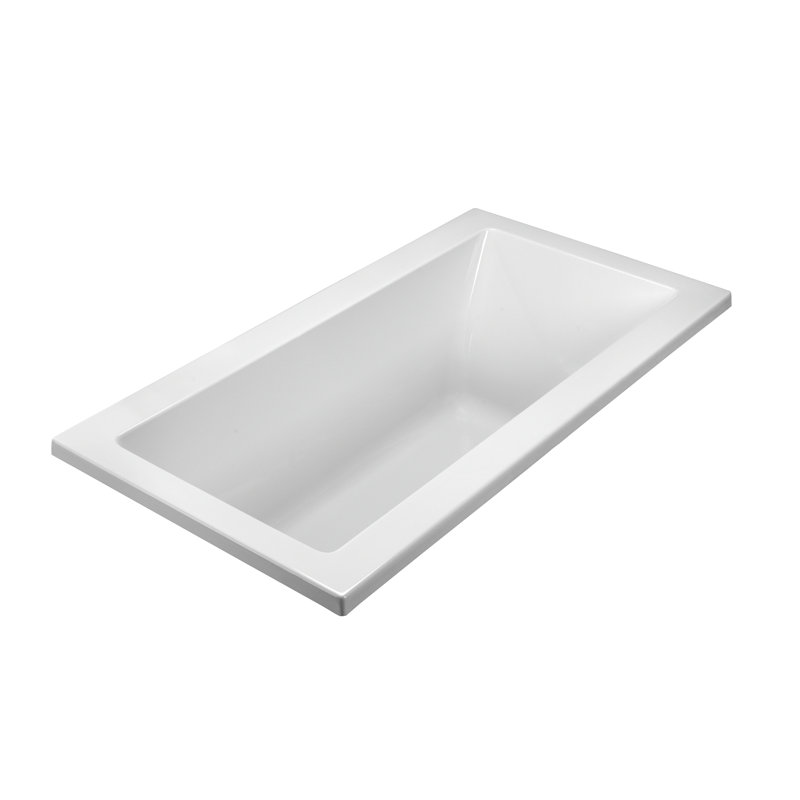 Basics® 66" Soaking Bathtub, White, Drop In, 60" L x 32" W x 19.5" H