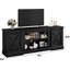 Meuble télé 70,1 po avec portes de grange coulissantes, console multimédia pour téléviseur de 80 po et plus, armoires de rangement pour le salon-98294912-70559473