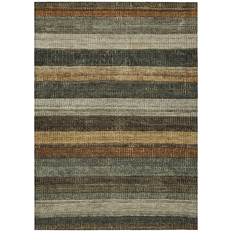 Tapis kaki Xhevrie intérieur / extérieur lavable à la machine, Rectangle 10 pi x 14 pi