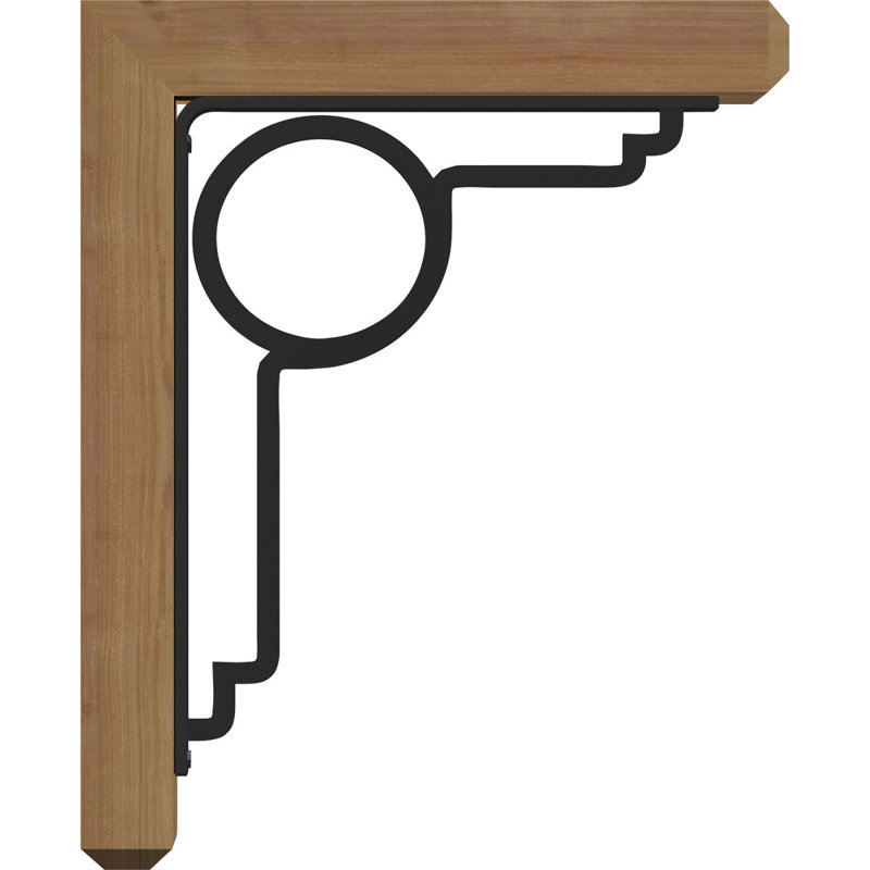 Maria 4" Single Brace Craftsman Ironcrest Bracket, 12"H x 9 1/2"D, 4"W x 2"T Western Red Cedar (Rough Sawn)