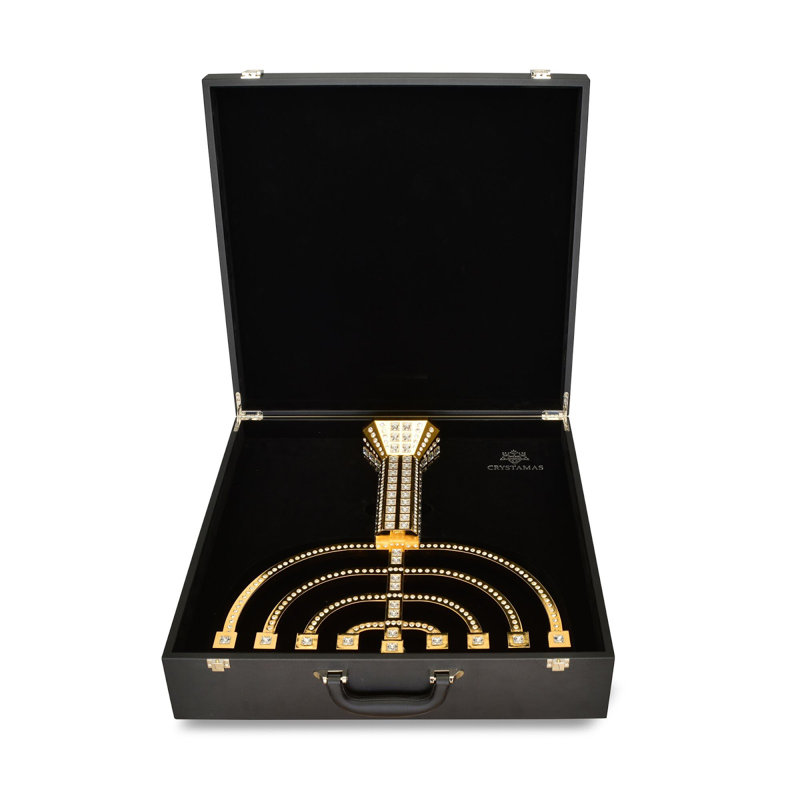 Handcrafted Gold And Rhodium Menorah
