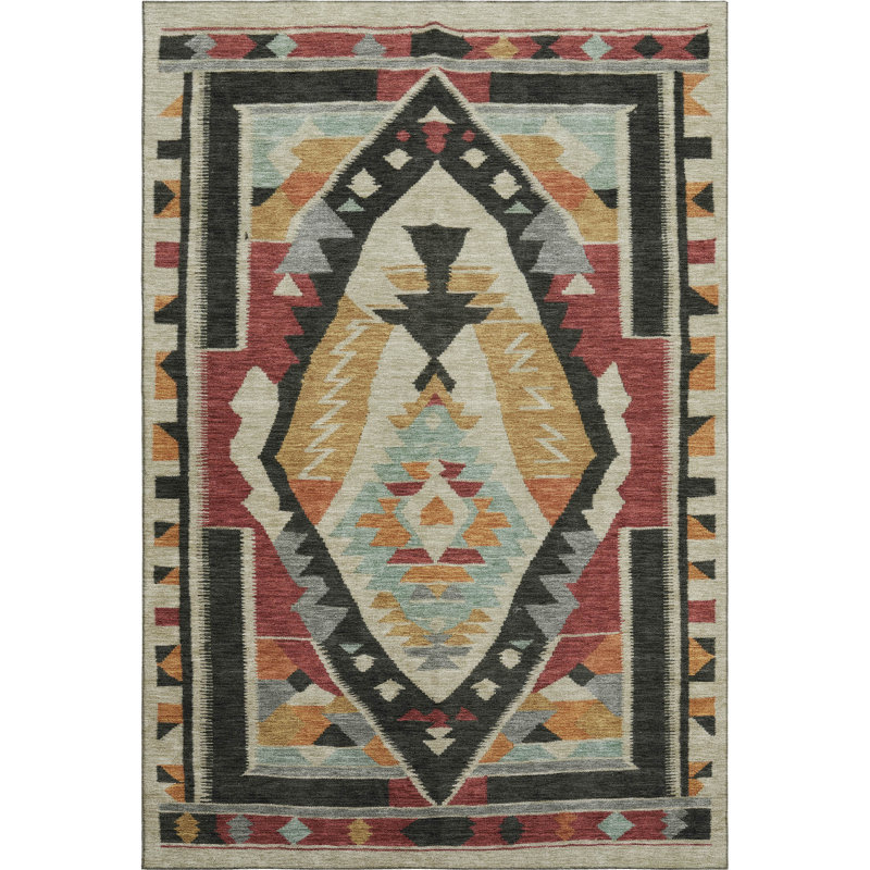 Premium Machine Washable Tara AMF1916 Tribal Rug, Rectangle 10' x 14'