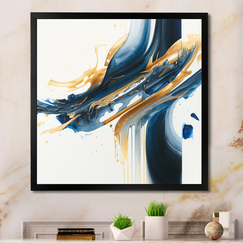 Stylish Spiral Abstract II - Peinture sur toile, Impression noire sur toile encadrée, H 16 po x l 16 po x P 1 po