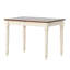 Table rectangulaire en chêne foncé avec pieds crème, H 29,08 po x l 28,87 po, L 49,88 po - look élégant