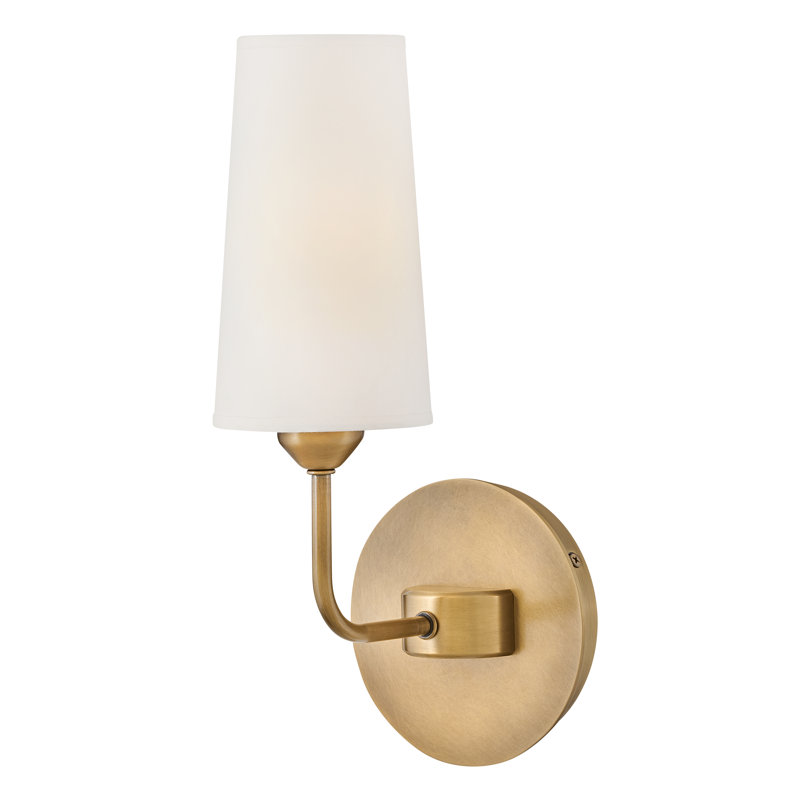 Lewis Single Light Wall Sconce with Paper Shade, Heritage Brass