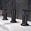 Widespread Matte Black Bathroom Faucet With Accurate Temp Control & Ceramic Aeration Outlet Brass Construction