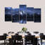«Night Sky At Grand Teton» sur toile, reproduction de 5 pièces-2036231132
