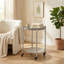 Table basse ronde avec roulettes et tables d'appoint mobiles à 2 niveaux-895633147