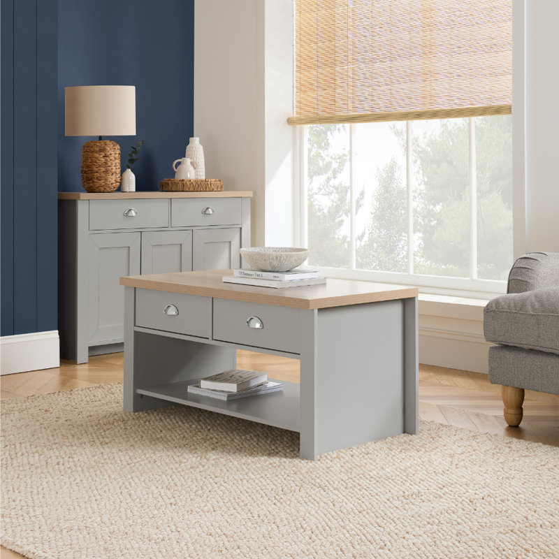 Highgate Sled Coffee Table with Storage, Grey