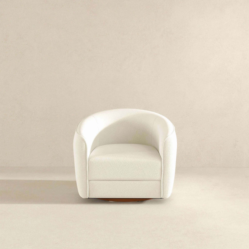 Chaise pivotante moderne en velours foncé Elise, Boucle blanc