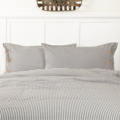Farmhouse Ticking Red King Sham 37Lx21W