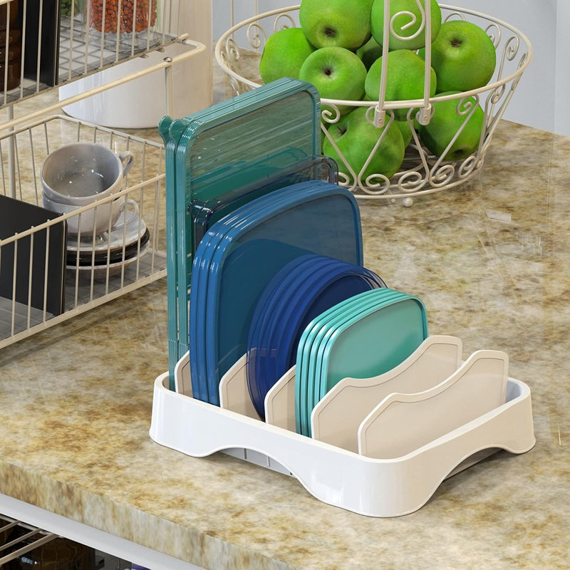 Organisateur de couvercles de contenants pour aliments ajustable