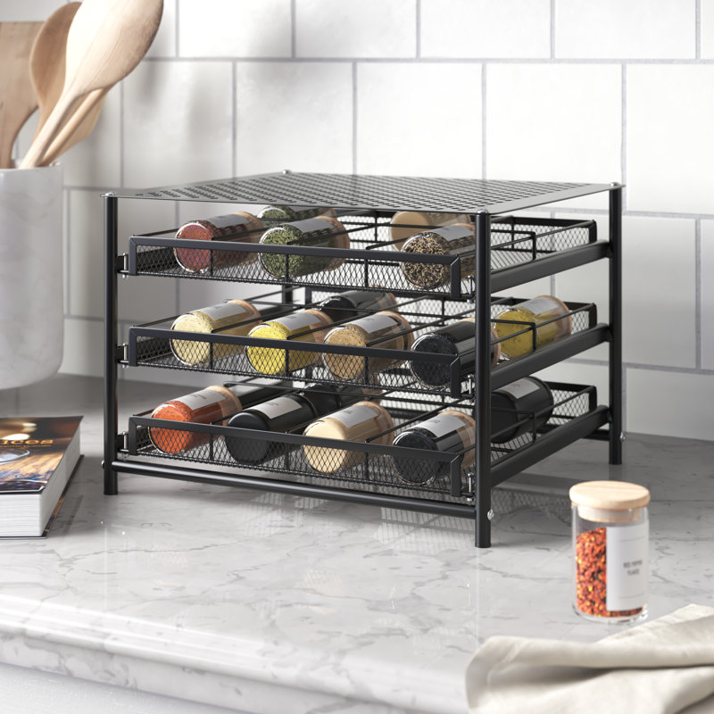 Freestanding Spice Rack, Dark Brown