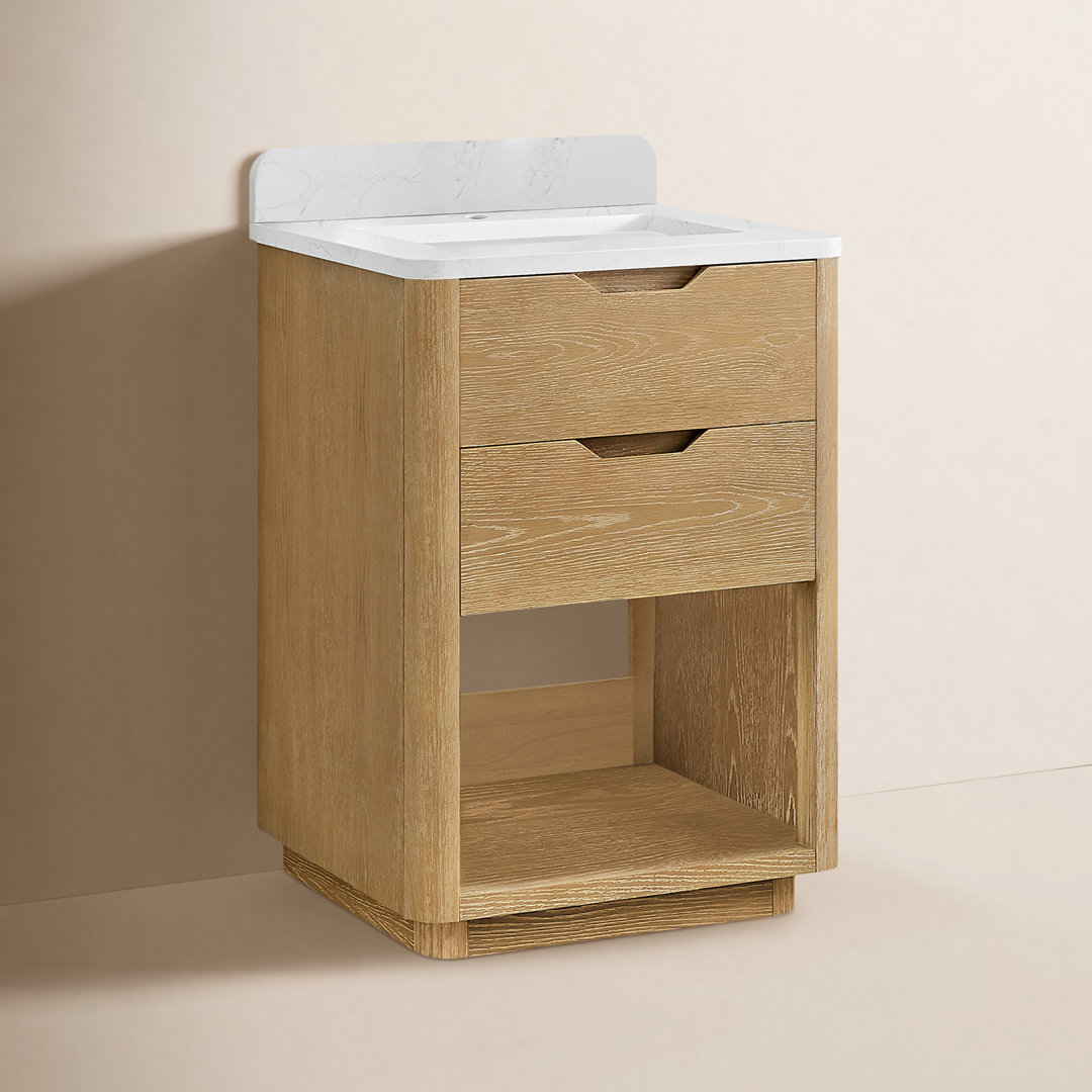 Kaiser 24" Marble Top Single Sink Bathroom Vanity Joss & Main Base 