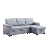 Beuna 83.5" Modern Reversible Sleeper Sectional Sofa with Storage Chaise