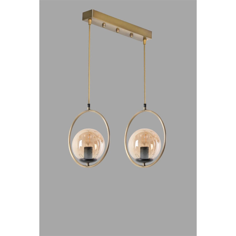 Cyrilmagnin 2 - Light Kitchen Island Pendant, Amber, Copper