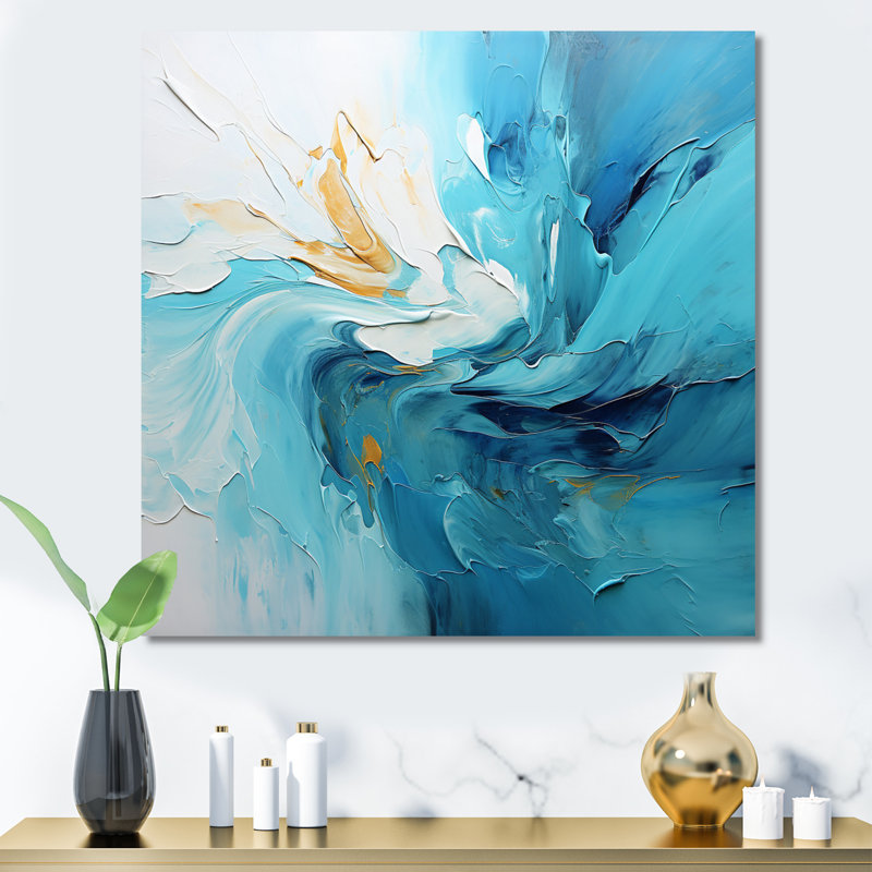 Azure Symphony I - Abstract Landscape Canvas Wall Art, Toile tendue, H 24 po x l 24 po x P 1 po