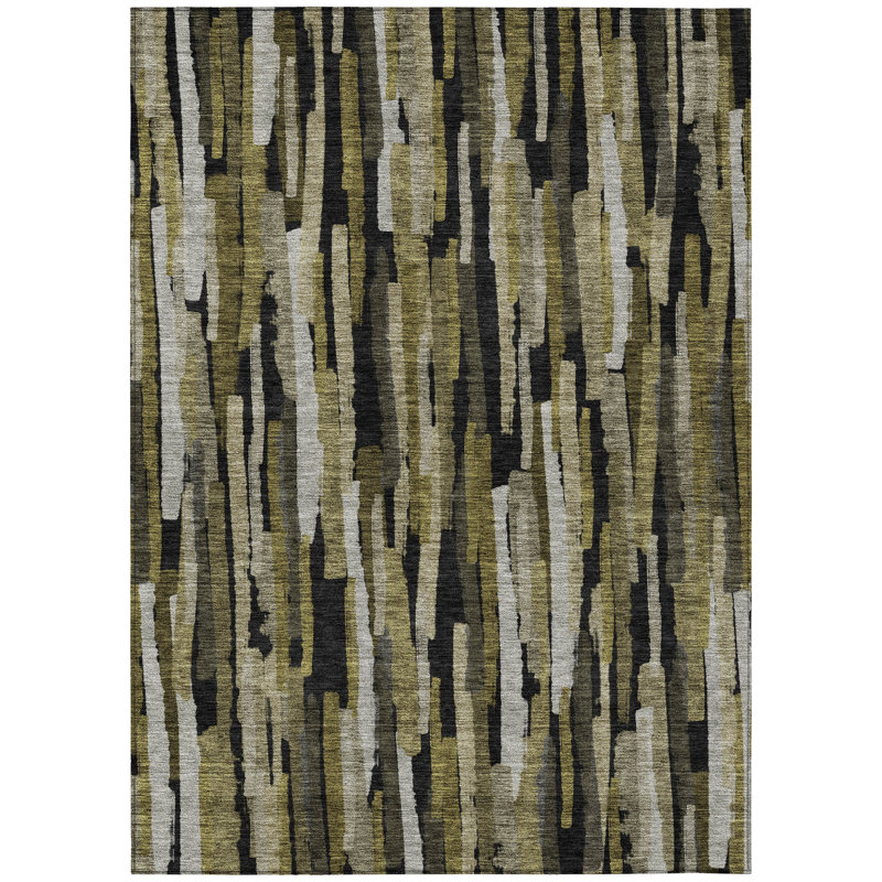 Machine Washable Indoor/Outdoor Chayil ACN1079 Brown Rug, Rectangle 2'6" x 3'10"