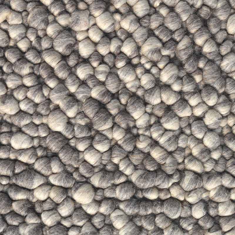 Pebbles Handmade Pitloom Grey Bubble Textured Wool Area Rug By Tufty Home, Rectangle 2' x 3'