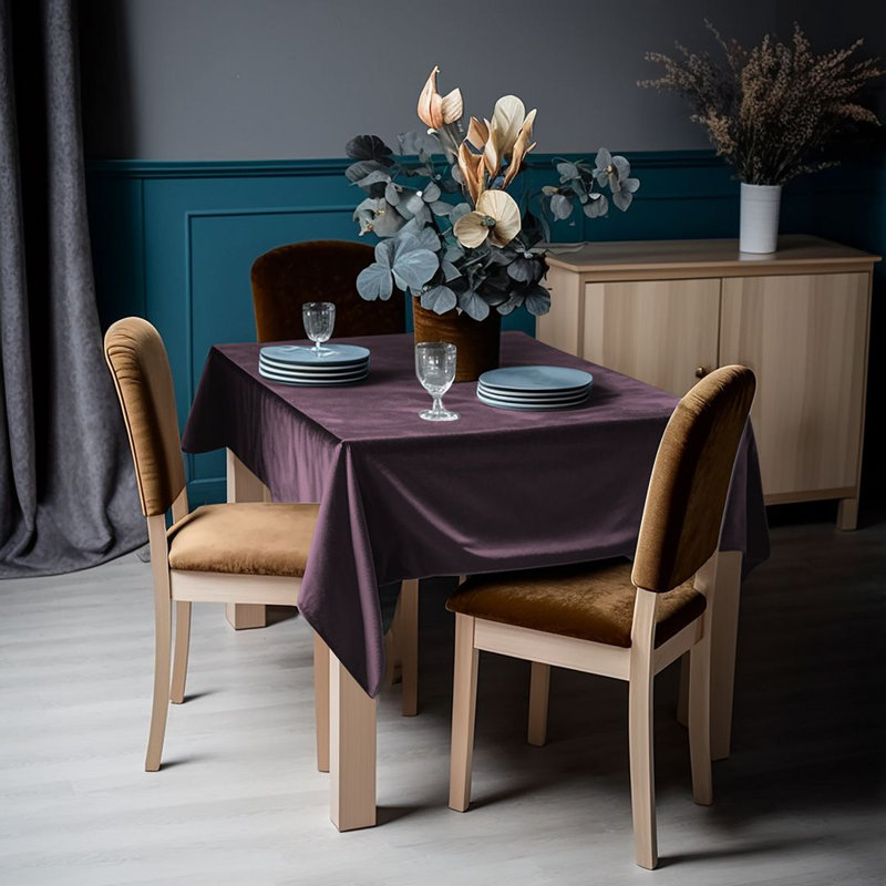 Round Solid Colour Tablecloth, Purple Taupe